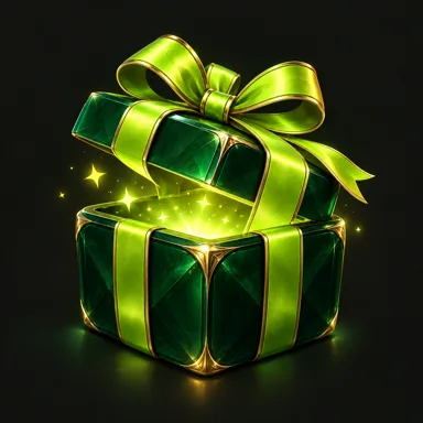 Emerald gift box with a lime ribbon